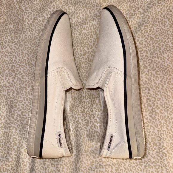 Columbia Bimini white canvas slip on boat shoe flats. - Picture 6 of 6